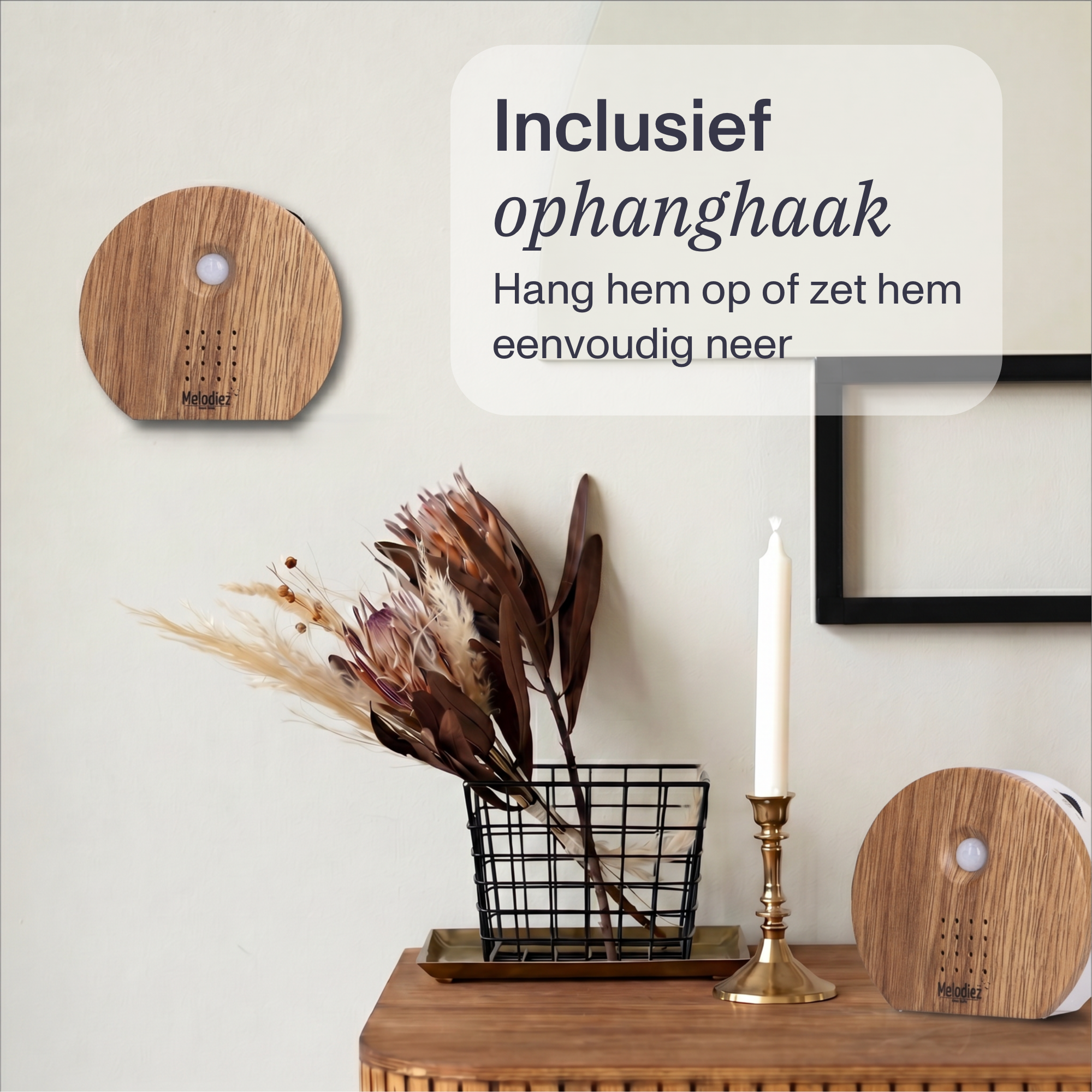 Melodiez Nature Box Donker Hout: Ophangen of neerzetten
