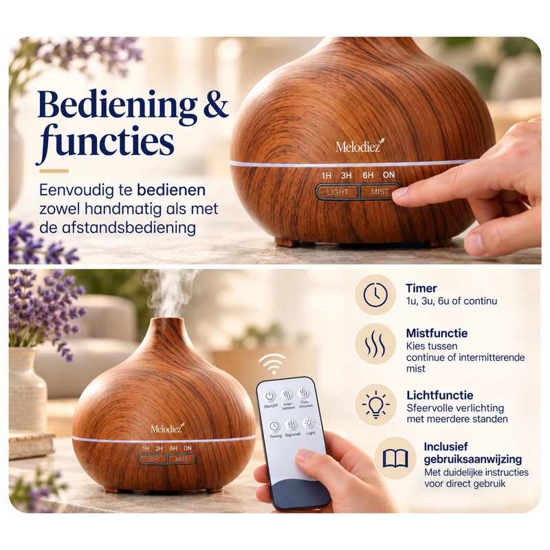 Melodiez Aroma Diffuser: Bediening en functies