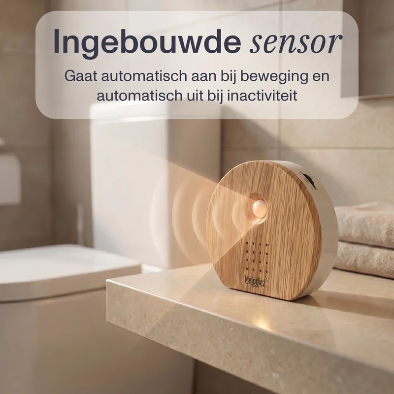 Melodiez Nature Box Donker Hout: Bewegingssensor in werking