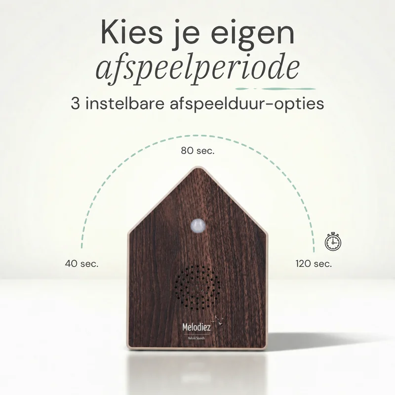Melodiez Nature Box Dark Walnut: Instelbare afspeeltijden